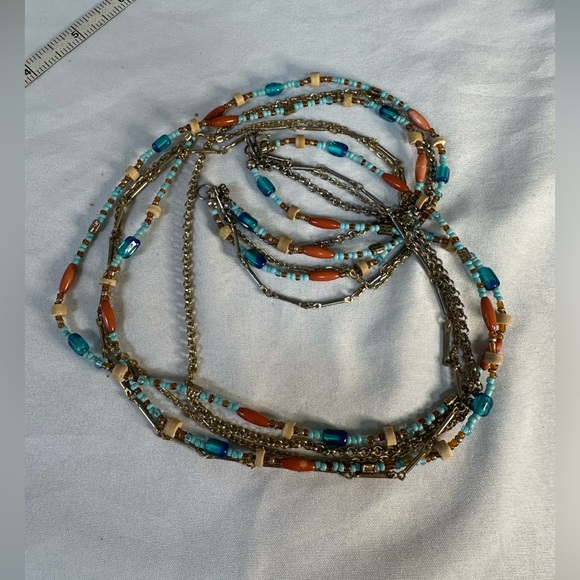 Summertime beach resort multi strand bead necklace - Picture 3 of 5
